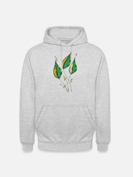Decorative leaves - Unisex Hoodie - light heather grey