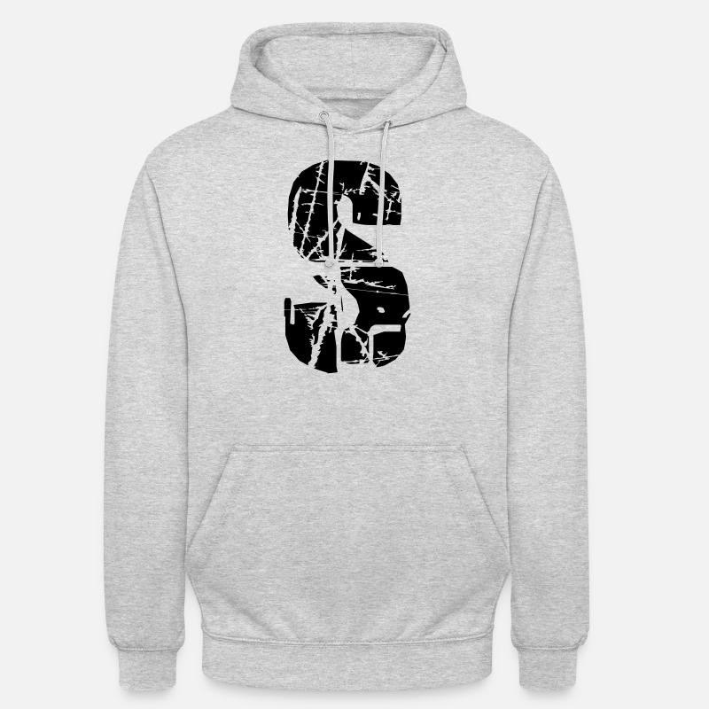 S Buchstabe - Unisex Hoodie - Hellgrau meliert