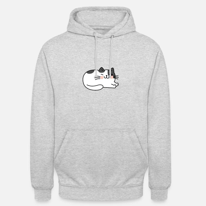 Chat Couché Mignon - Sweat-shirt à capuche unisexe - gris clair chiné