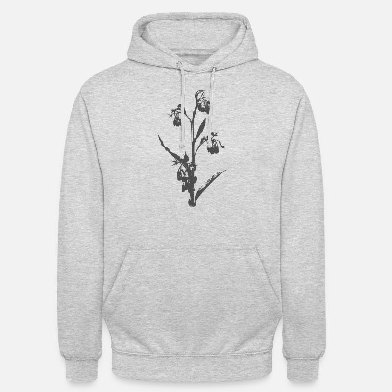 Fleur - Papier découpé - Silhouette DECO - Sweat-shirt à capuche unisexe - gris clair chiné