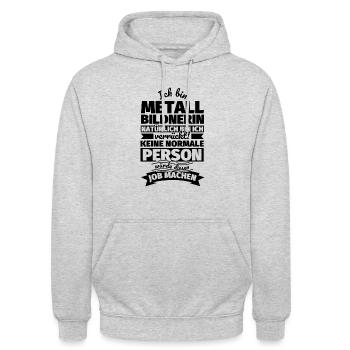 Metallbildnerin Geschenke - Unisex Hoodie - Hellgrau meliert - Vorne - Alina (178cm) & Michal (187cm)