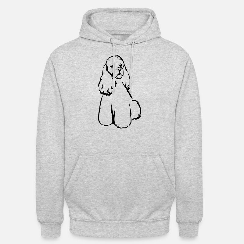 Cocker américain - Sweat-shirt à capuche unisexe - gris clair chiné