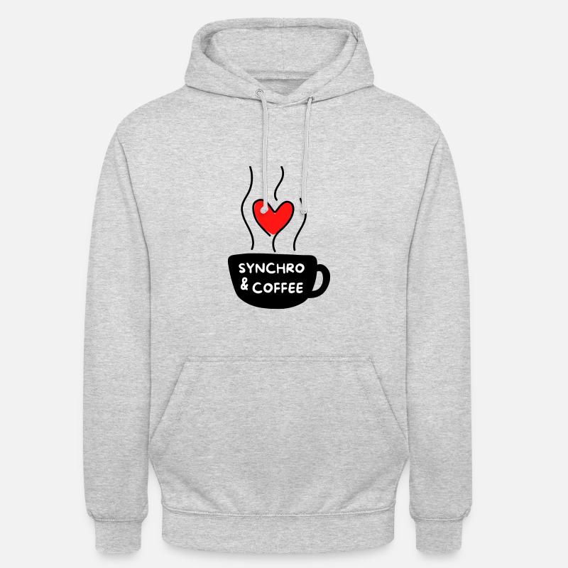 Synchro & Kaffee - Unisex Hoodie - Hellgrau meliert