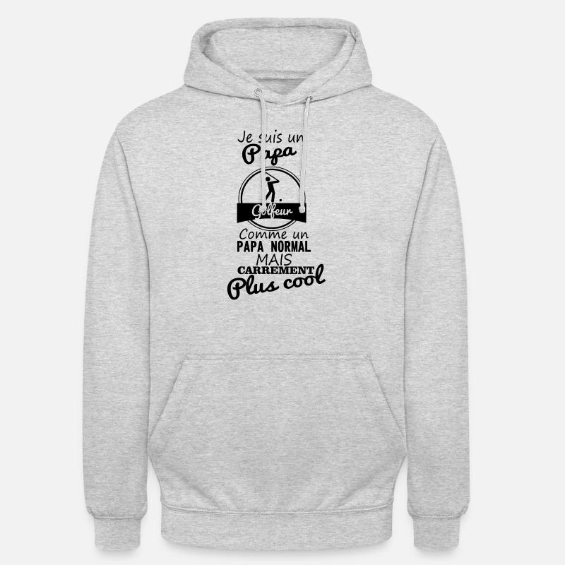 Papa Golfeur,golf - Sweat-shirt à capuche unisexe - gris clair chiné