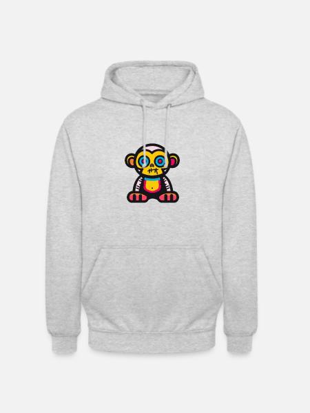 Monkey Halloween Animal - Unisex Hoodie - light heather grey
