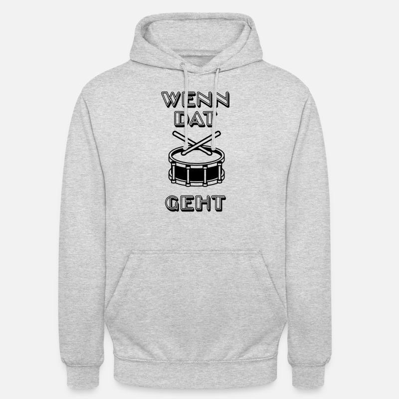 Wenn das Trömmelchen geht - Karneval - Unisex Hoodie - Hellgrau meliert