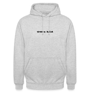 90's kid - Unisex Hoodie - Hellgrau meliert - Vorne - Alina (178cm) & Michal (187cm)