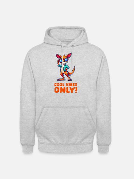 Kangaroo Comic Sunglasses - Unisex Hoodie - light heather grey