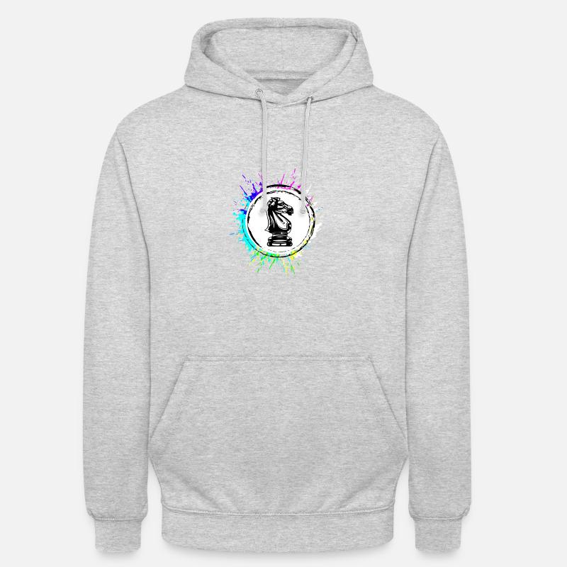 Pièce d’échecs à cheval - Sweat-shirt à capuche unisexe - gris clair chiné