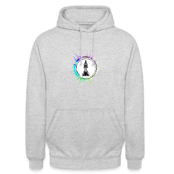 Schachfigur symbol - Unisex Hoodie - Hellgrau meliert - Vorne - Alina (178cm) & Michal (187cm)