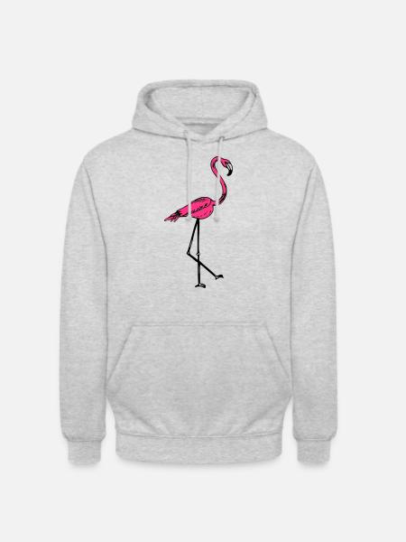 flamingo - Unisex Hoodie - Hellgrau meliert