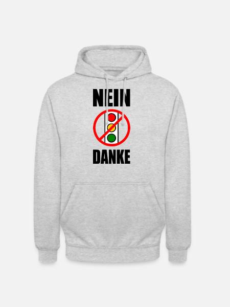 ampel nein danke - Unisex Hoodie - Hellgrau meliert