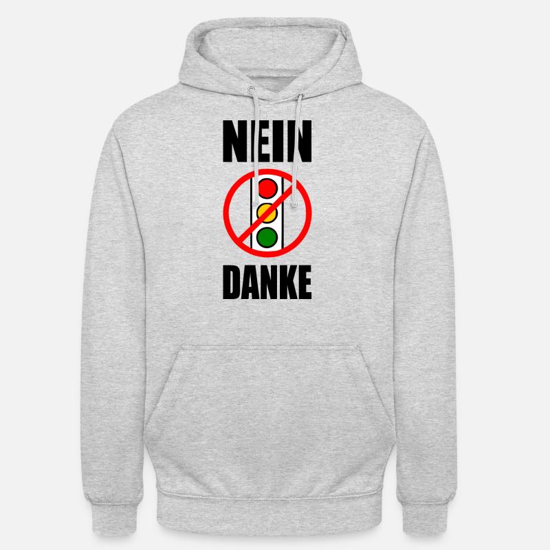 ampel nein danke - Unisex Hoodie - Hellgrau meliert