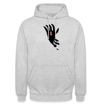 Main froide avec les yeux - Sweat-shirt à capuche unisexe - gris clair chiné - Devant - Alina (178cm) & Michal (187cm)