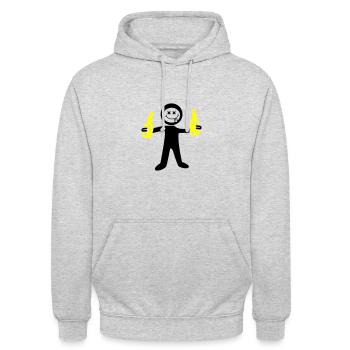Figurine bâton de bière - Sweat-shirt à capuche unisexe - gris clair chiné - Devant - Alina (178cm) & Michal (187cm)