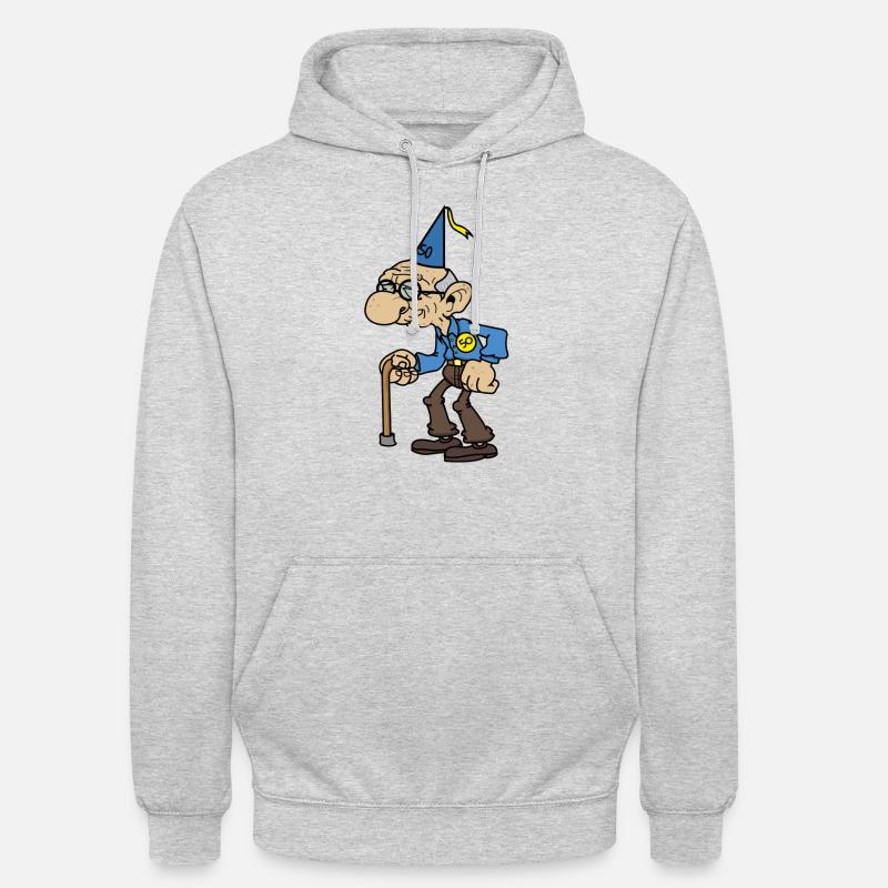 50e anniversaire abraham - Sweat-shirt à capuche unisexe - gris clair chiné