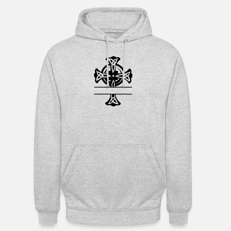 Keltisches Kreuz Logo oder Monogramm - Unisex Hoodie - Hellgrau meliert