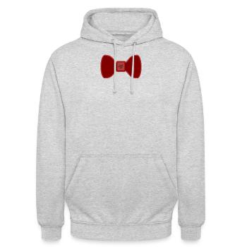 Noeud papillon - rouge - Sweat-shirt à capuche unisexe - gris clair chiné - Devant - Alina (178cm) & Michal (187cm)