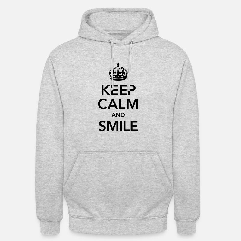 Keep Calm And Smile - Sweat-shirt à capuche unisexe - gris clair chiné