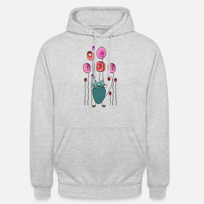 Chat - Sweat-shirt à capuche unisexe - gris clair chiné