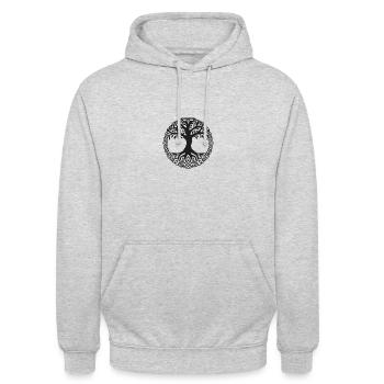 Symbole nordique - Sweat-shirt à capuche unisexe - gris clair chiné - Devant - Alina (178cm) & Michal (187cm)