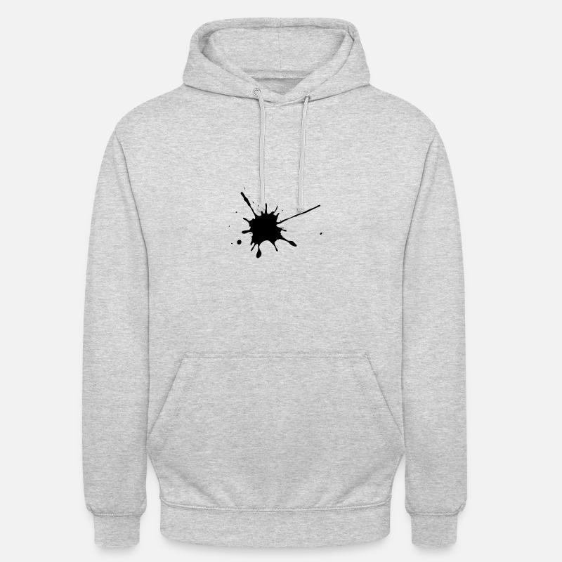 Splash - Fleck Farbklecks - Unisex Hoodie - Hellgrau meliert
