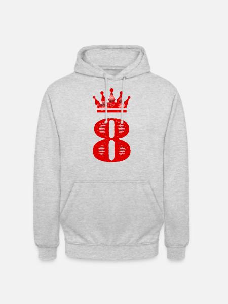 8 Number crown - Unisex Hoodie - light heather grey