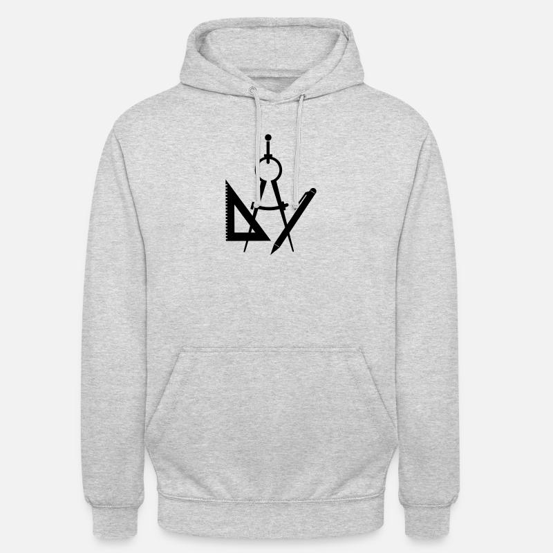 Logo de passeur d’architecte d’outils - Sweat-shirt à capuche unisexe - gris clair chiné