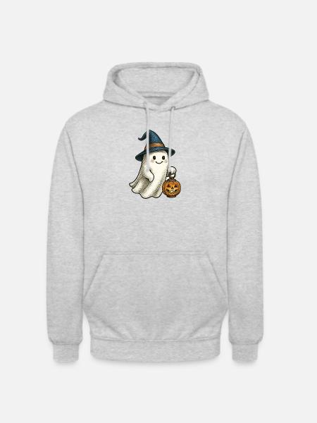 Cute Halloween Ghost for Kids - Unisex Hoodie - light heather grey