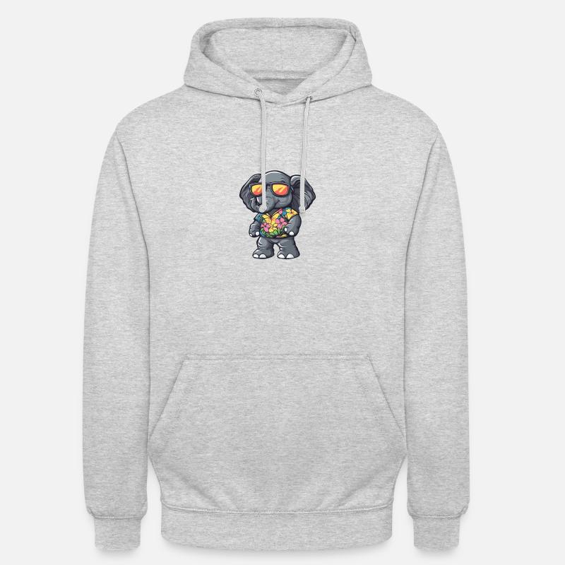 Elephant Comic Cool Summer - Unisex Hoodie - light heather grey