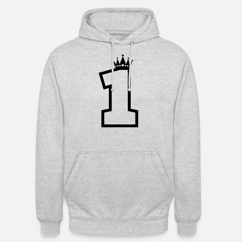 1 Krone - Unisex Hoodie - Hellgrau meliert
