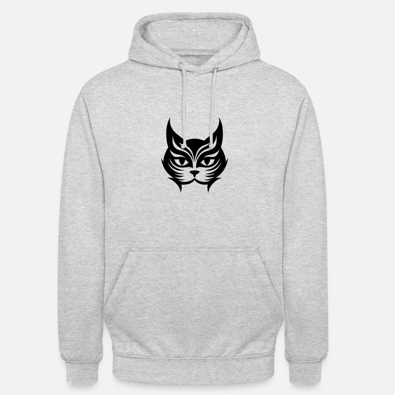 Icône du chat - Sweat-shirt à capuche unisexe - gris clair chiné