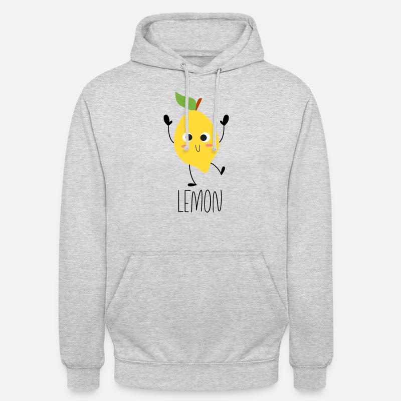Glückliche Zitrone Comic - Unisex Hoodie - Hellgrau meliert