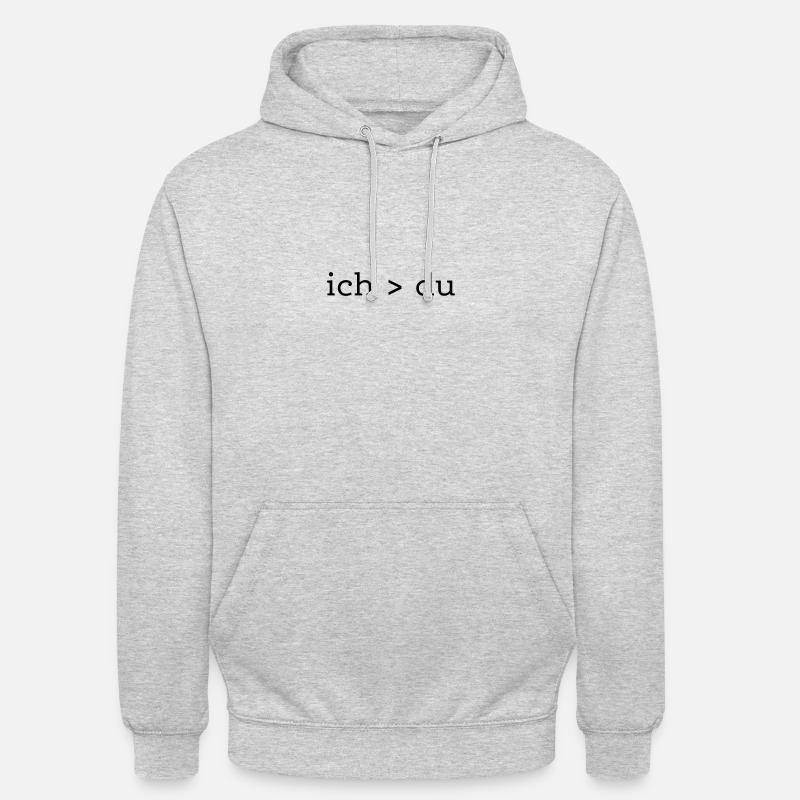 Ich vs du - Unisex Hoodie - Hellgrau meliert