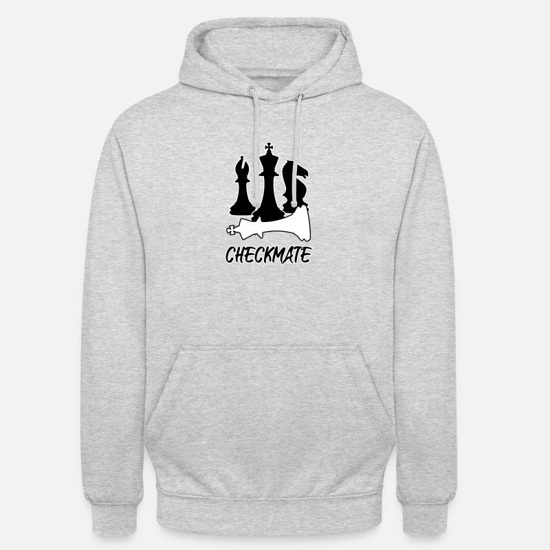 Échecs - échec et mat - Sweat-shirt à capuche unisexe - gris clair chiné