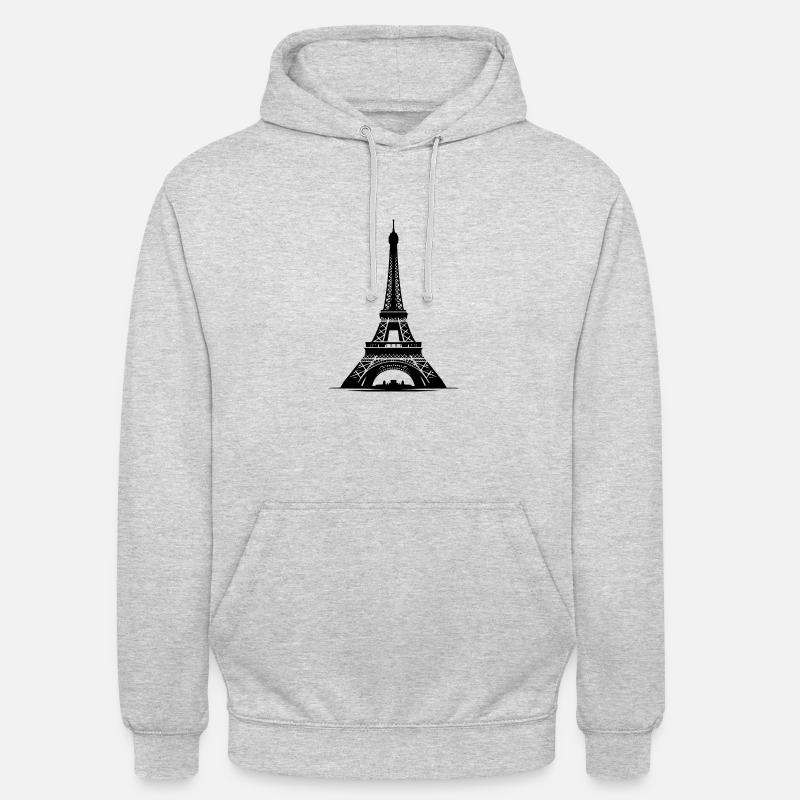 Tour Eiffel Architecture Magique D’acier - Sweat-shirt à capuche unisexe - gris clair chiné
