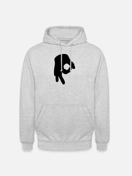 Reingelegt (Handzeichen) - Unisex Hoodie - Hellgrau meliert