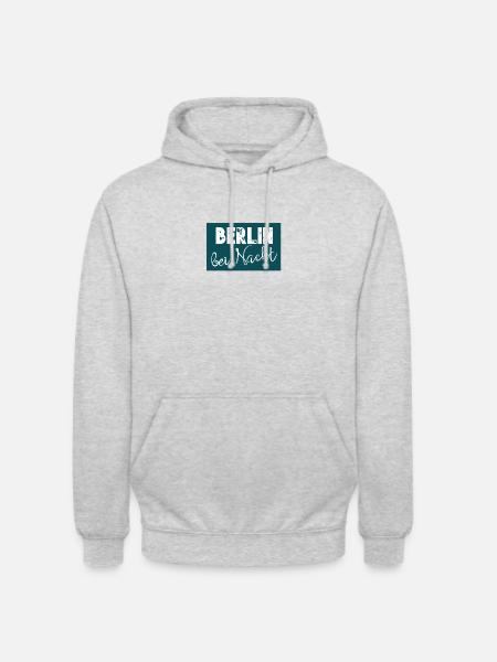 Berlin bei Nacht - Unisex Hoodie - Hellgrau meliert
