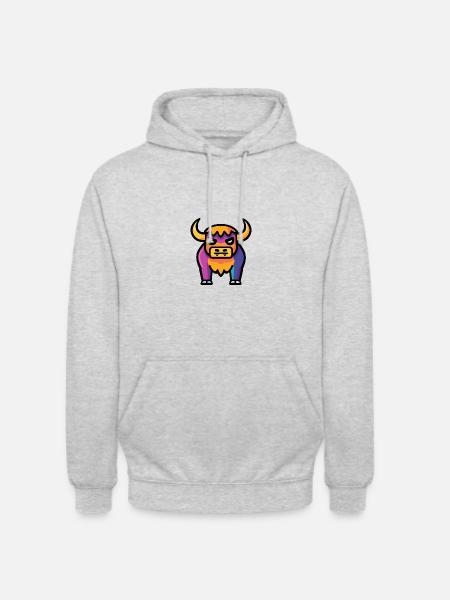Stier Halloween Tier - Unisex Hoodie - Hellgrau meliert