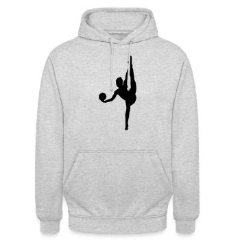 Rhythmische Sportgymnastik - RSG Kugel - Unisex Hoodie - Hellgrau meliert - Vorne - Alina (178cm) & Michal (187cm)