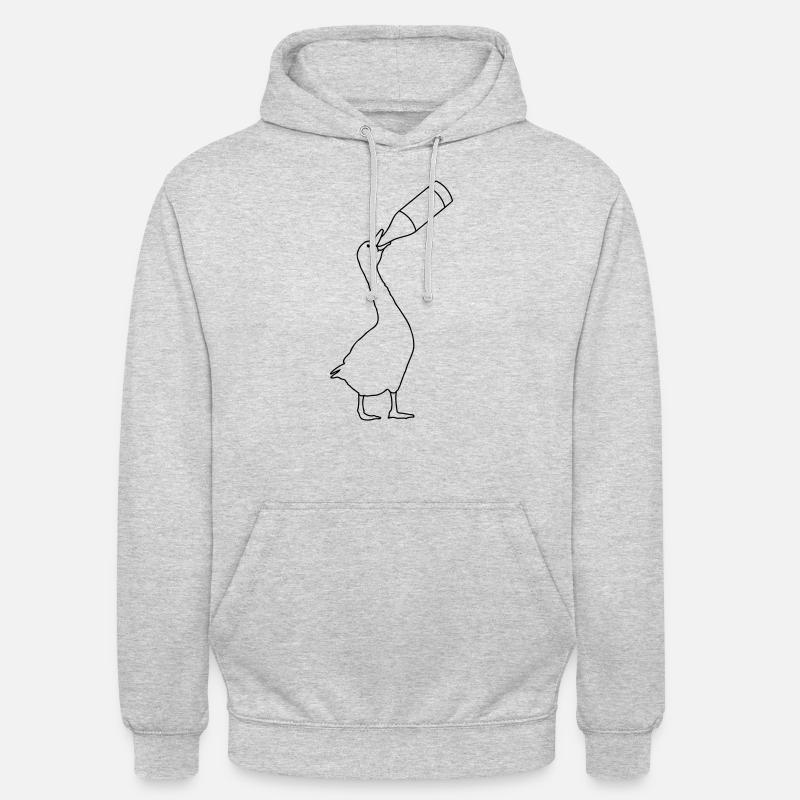 Gans säuft Bier - Unisex Hoodie - Hellgrau meliert