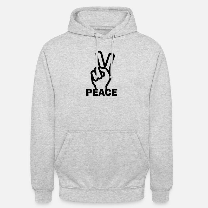 Vrede Paix - Sweat-shirt à capuche unisexe - gris clair chiné