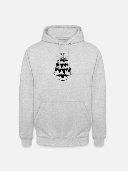 Birthday cake with stars - Unisex Hoodie - light heather grey