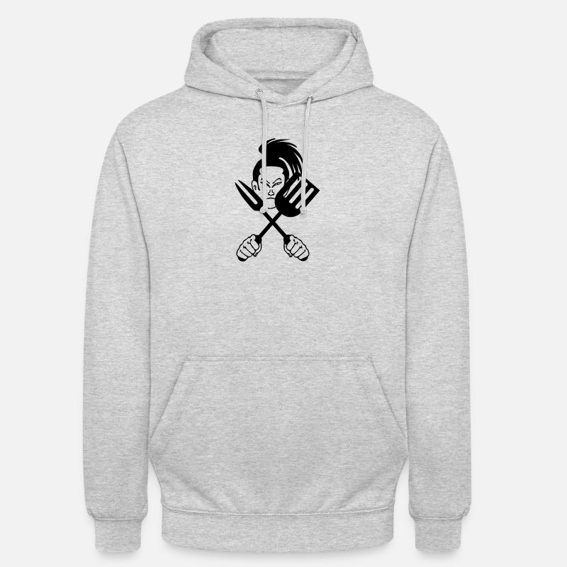 Cuisinier samouraï japonais - Sweat-shirt à capuche unisexe - gris clair chiné