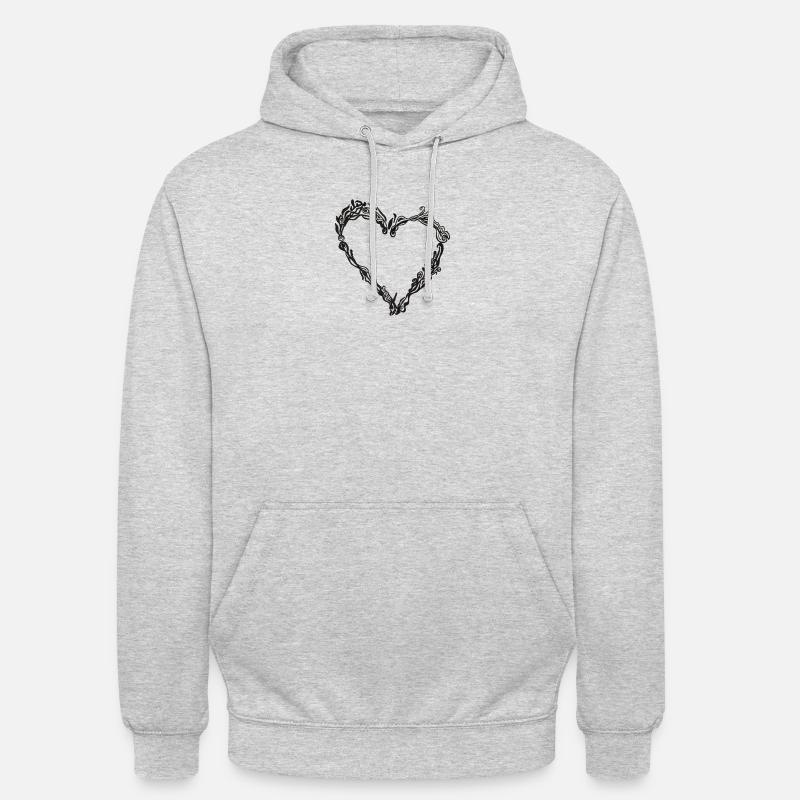 Cuore - Felpa con cappuccio unisex - grigio chiaro melange