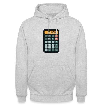 Retro Taschenrechner 5318008 - Unisex Hoodie - Hellgrau meliert - Vorne - Alina (178cm) & Michal (187cm)