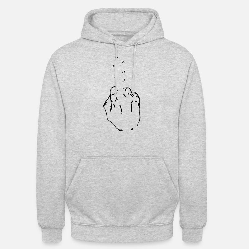 Mittelfinger - Unisex Hoodie - Hellgrau meliert