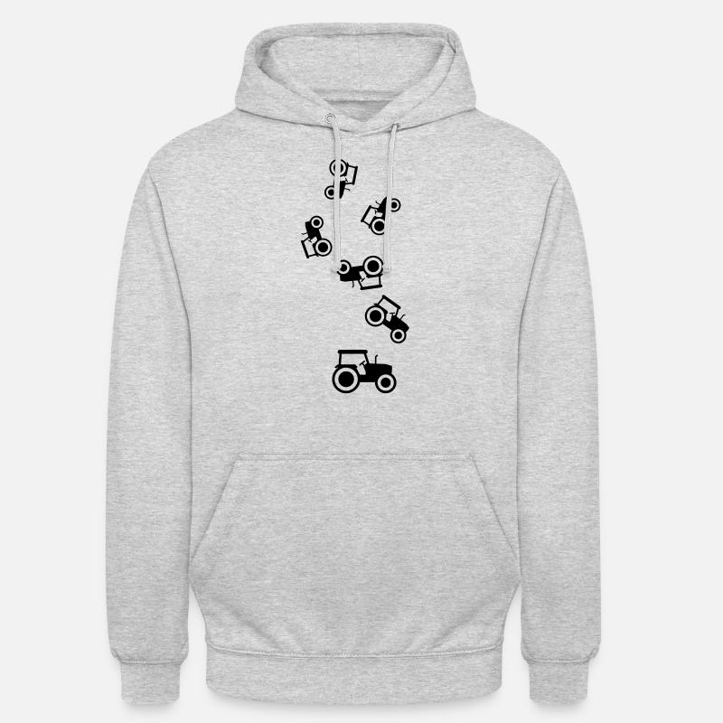 Silhouette de l’icône du tracteur - Sweat-shirt à capuche unisexe - gris clair chiné