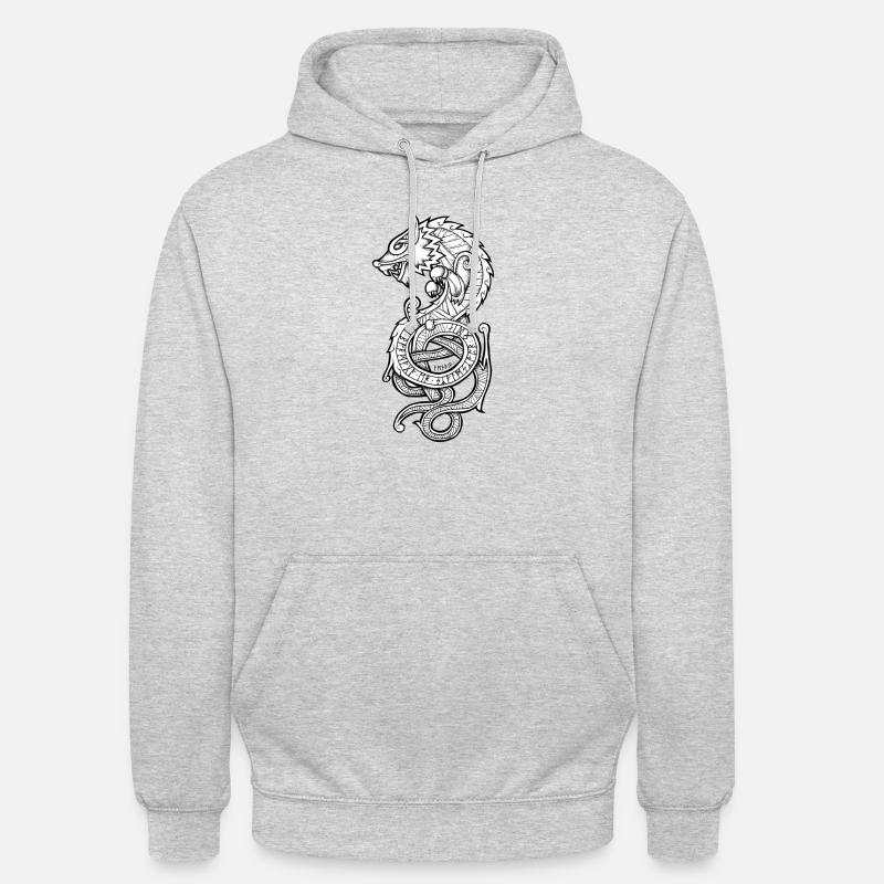 Le Loup Fenrir - Sweat-shirt à capuche unisexe - gris clair chiné