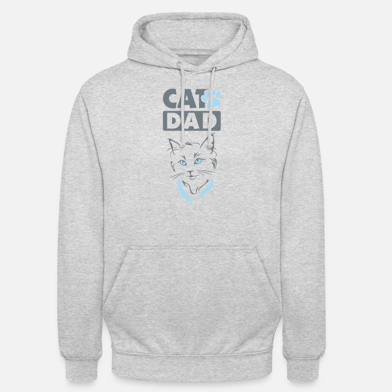 Conception de chat DAD - Sweat-shirt à capuche unisexe - gris clair chiné